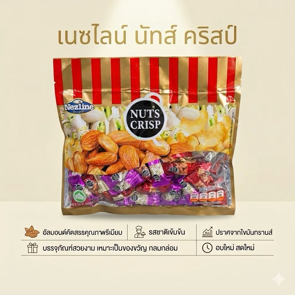 อัลมอนด์เคลือบกรอบ Nezline Nuts Crisp คละรส