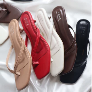 YOURSHOES B28 (+1ไซส์จากปกติ*) / รองเท้าส้นสูง 1นิ้ว รองเท้าหูหนีบ รองเท้าใส่ทำงาน