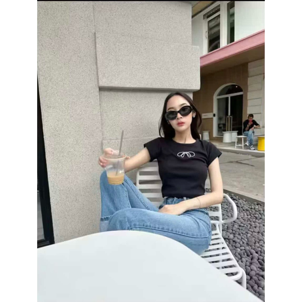 Butterfly t shirt สีดำ