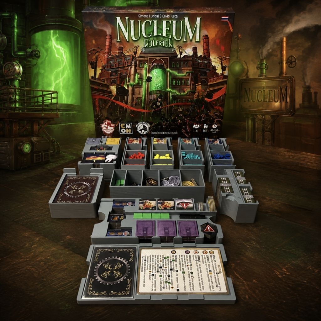 ​ Nucleum Insert & Organizer [3D Print PETG] จัดระเบียบครบจบในกล่องเดียว (ไม่รวมตัวเกม)