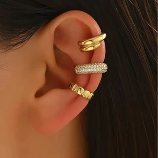 Earcuff AB002 แฟชั่นเพชรเว่อๆ แบบคล้องหูไม่เจาะหูร้าน🇹🇭ส่งไว ถ่ายรูปจากสินค้าจริงทุกแบบค่ะ