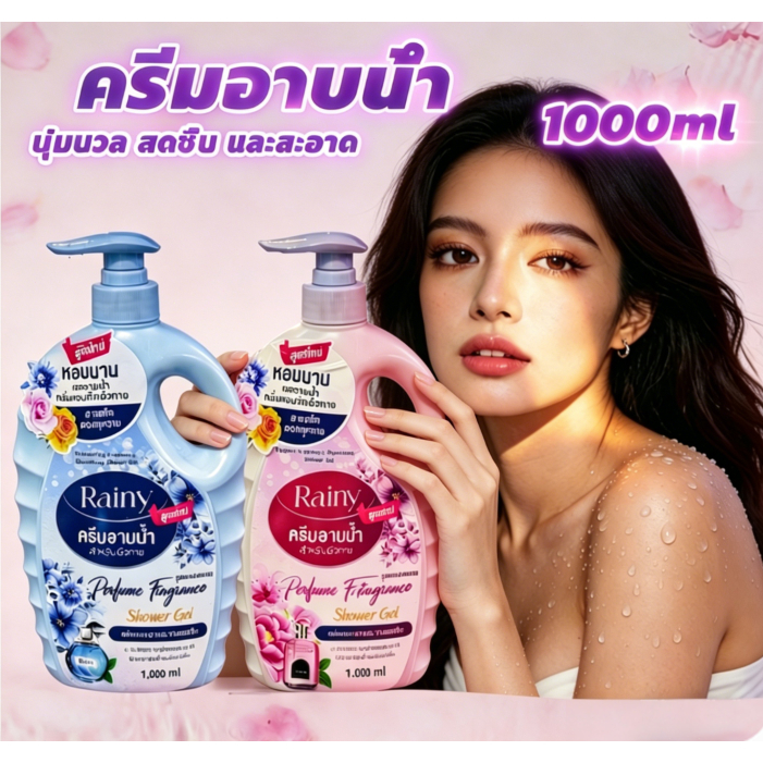 ครีมอาบน้ำ เจลอาบน้ำตัวหอม 2*1000ml กลิ่นน้ำหอม เนื้อ ติดทนนาน shower  body  wash wash wash bady