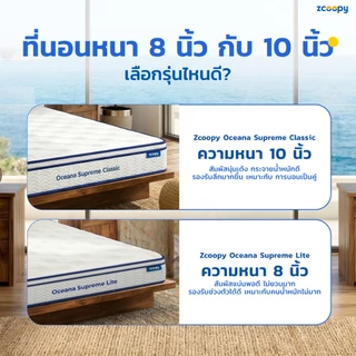 Zcoopy ที่นอนยางพารา พ็อกเก็ตสปริง ผสาน3วัสดุคุณภาพเมมโมรี่โฟมคูลเจล รุ่น Oceana Supreme Classic