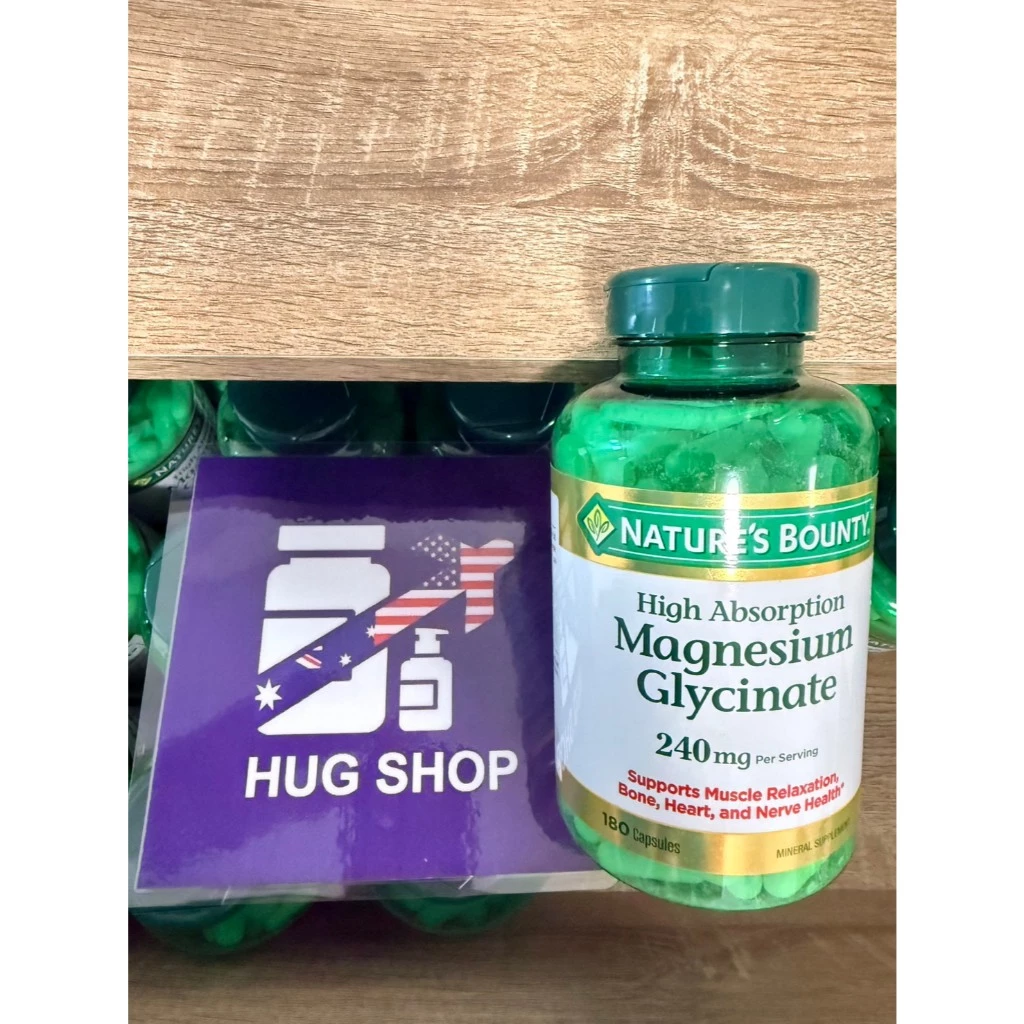 เม็ดเป็นผงเล็กน้อยExp.10/2029Nature's Bounty Magnesium Glycinate 240 mg, 180 Capsules