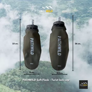 PATHWILD Soft Flask 350 / 500ml - Twist lock cap ขวดน้ำนิ่ม ใส่เป้น้ำ ใส่กระเป๋า พับเก็บเล็กได้ น้ำหนักเบา ปากกว้าง