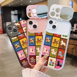 สำหรับ iPhone 11 15 14 13 12 Pro MAX 7 8 14 Plus XS MAX เคส ผึ้งน้อยทำงานหนัก ลายการ์ตูน ป้องกันการตก เคสโทรศัพท์มือถือ