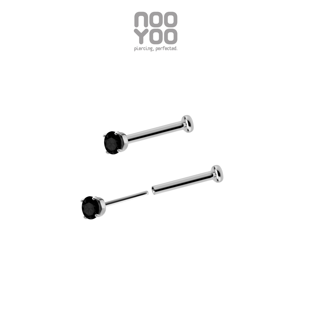NooYoo حلق زركون أسود 4 مم Premium