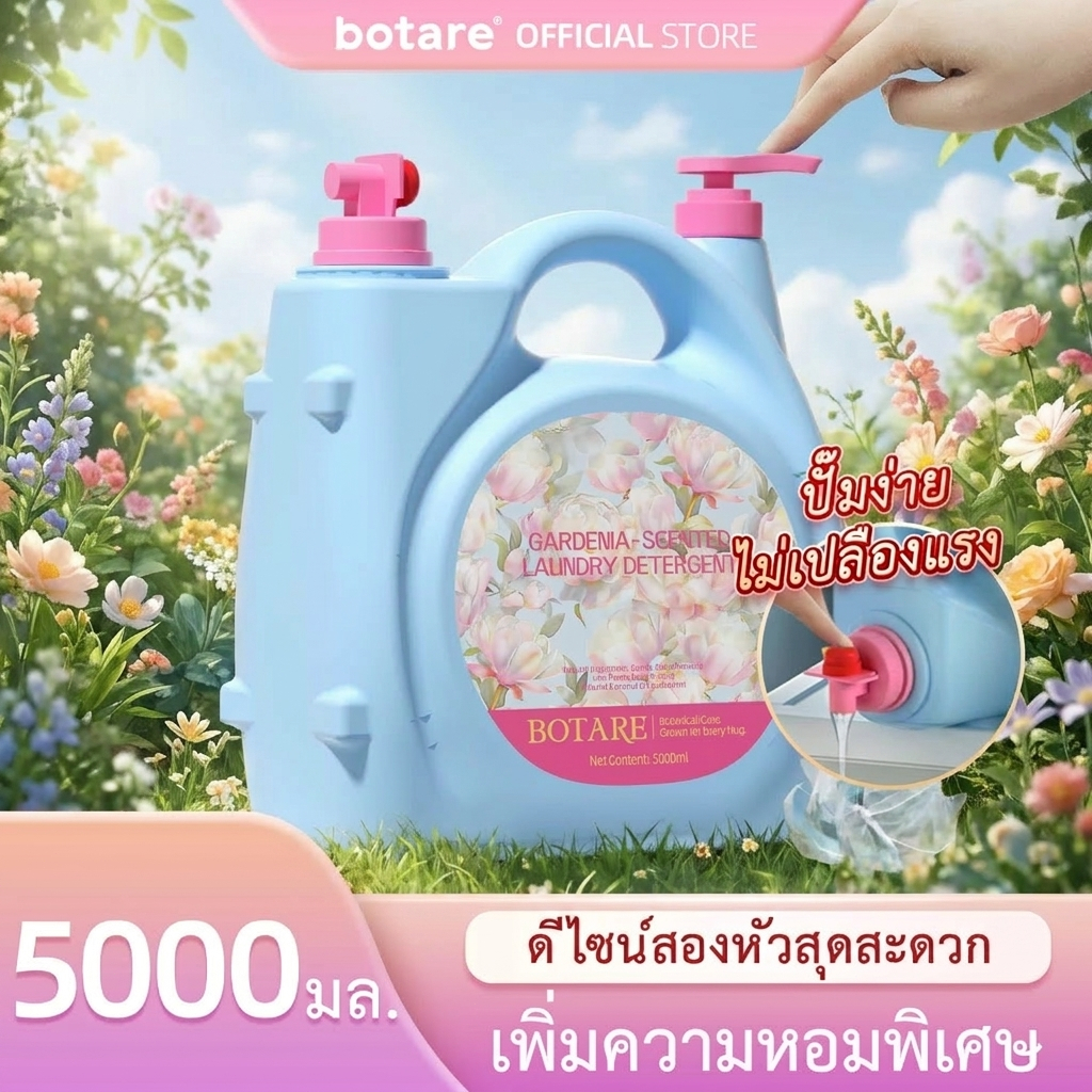 Botare Taman Ajaib น้ำยาซักผ้าเด็ก หัวจุกคู่ ขนาด 5KG อ่อนโยนต่อผิวลูก