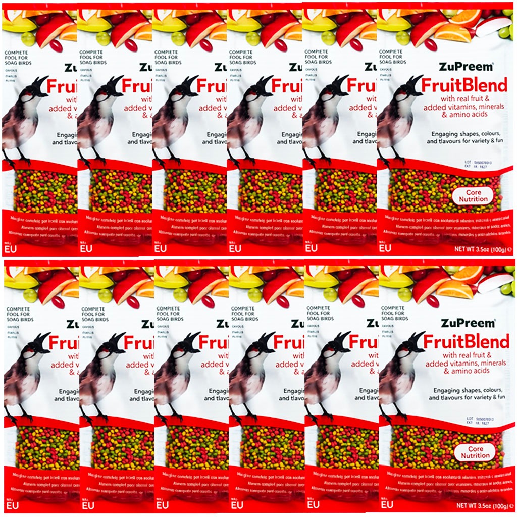 12 ซอง อาหารนกซูพรีม ไซส์ s อาหารนกกรงหัวจุก ZuPreem FruitBlend 100g