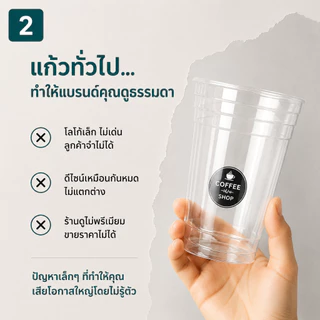 แก้ว PET 16oz D1X ปาก98mm เนื้อหนา แก้วกาแฟ แก้วคาเฟ่ เลือกฝาได้ สำหรับเครื่องดื่มเย็น 100 ใบ