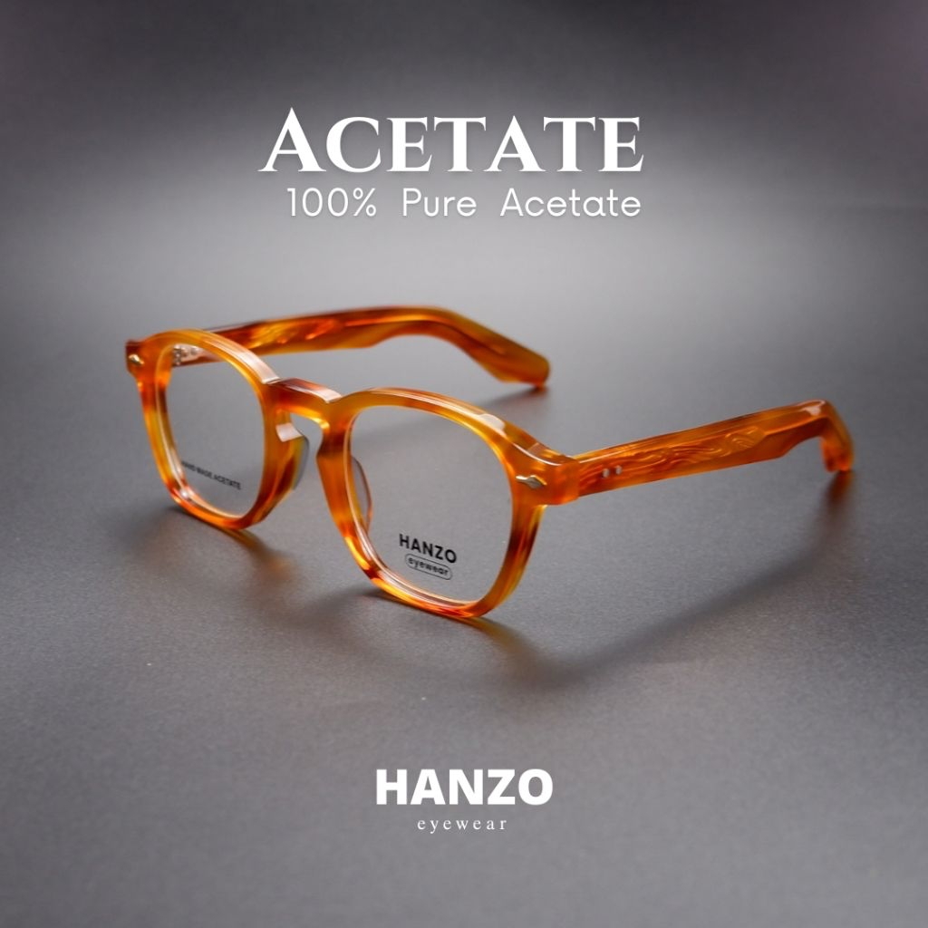 แว่นวินเทจ 100% ACETATE แว่นอะซิเตทแท้ คุณภาพสูง hand made acetate (มีบริการตัดเลนส์สายตา) 3013