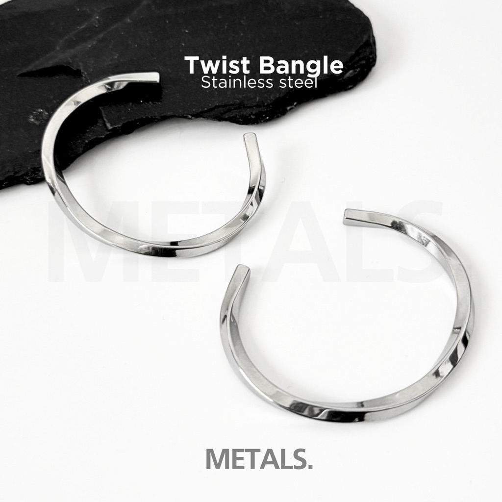 METALS กำไล TWIST BANGL  สแตนเลส (WATERPROOF) BG01