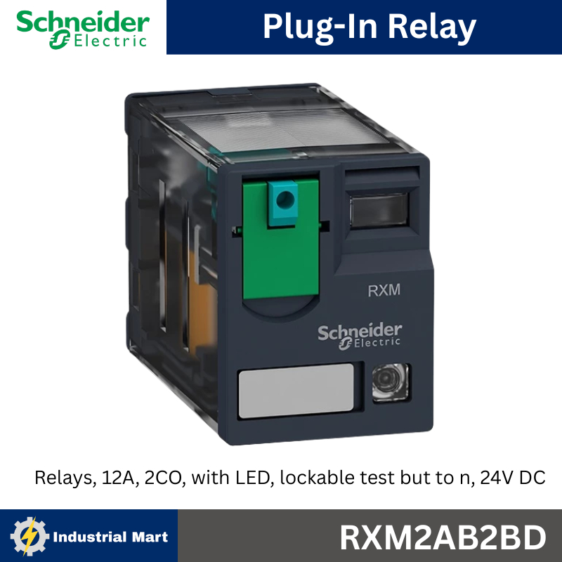 Schneider Electric RXM2AB2BD Relay รีเลย์ 2 คอนแทค กระแส12A Coil 24VDC มีไฟ LED แสดงสถานะ