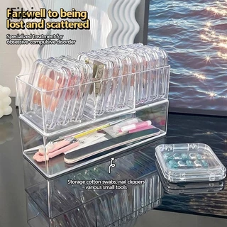 กล่องใสใส่เล็บปลอม กล่องบรรจุภัณฑ์เล็บพลาสติก แบบพกพา กล่องใส่สร้อย เครื่องประดับ ต่างหู -TK