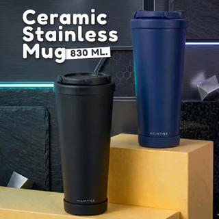 แก้วสแตนเลสเก็บความเย็น เคลือบเซรามิก 830 ml.(Tone Night) HILMYNA CERAMIC STAINLESS MUG 830 ml.