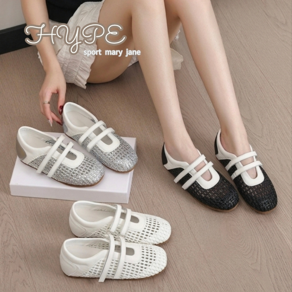 Sport Mary Jane รุ่น Hype เสริมส้น 2 ซม พื้นนุ่ม น้ำหนักเบา