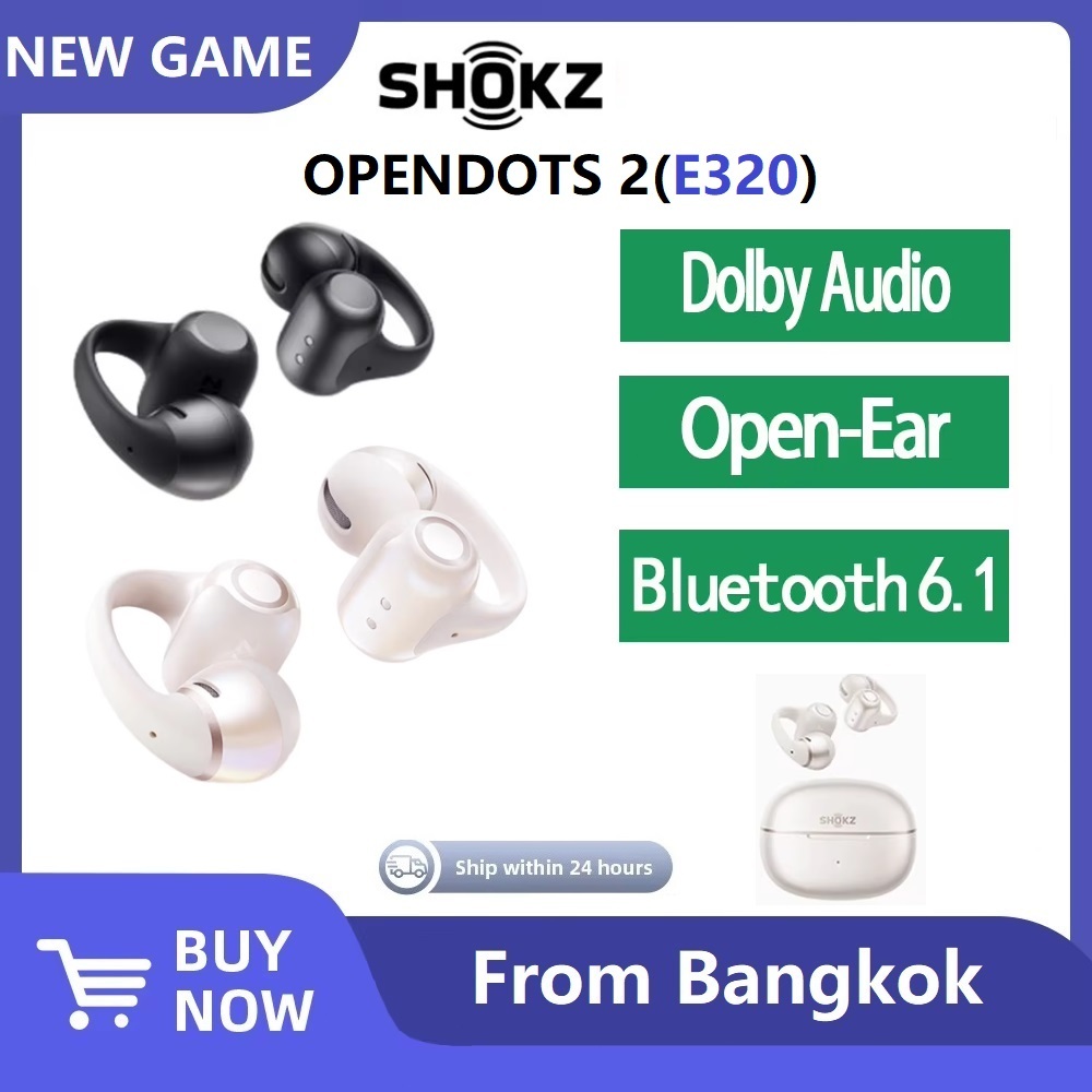 Chinese Version Shokz OpenDots 2 E320 หูฟังแบบหนีบหูสำหรับเล่นกีฬา วิ่ง บลูทูธ 6.1