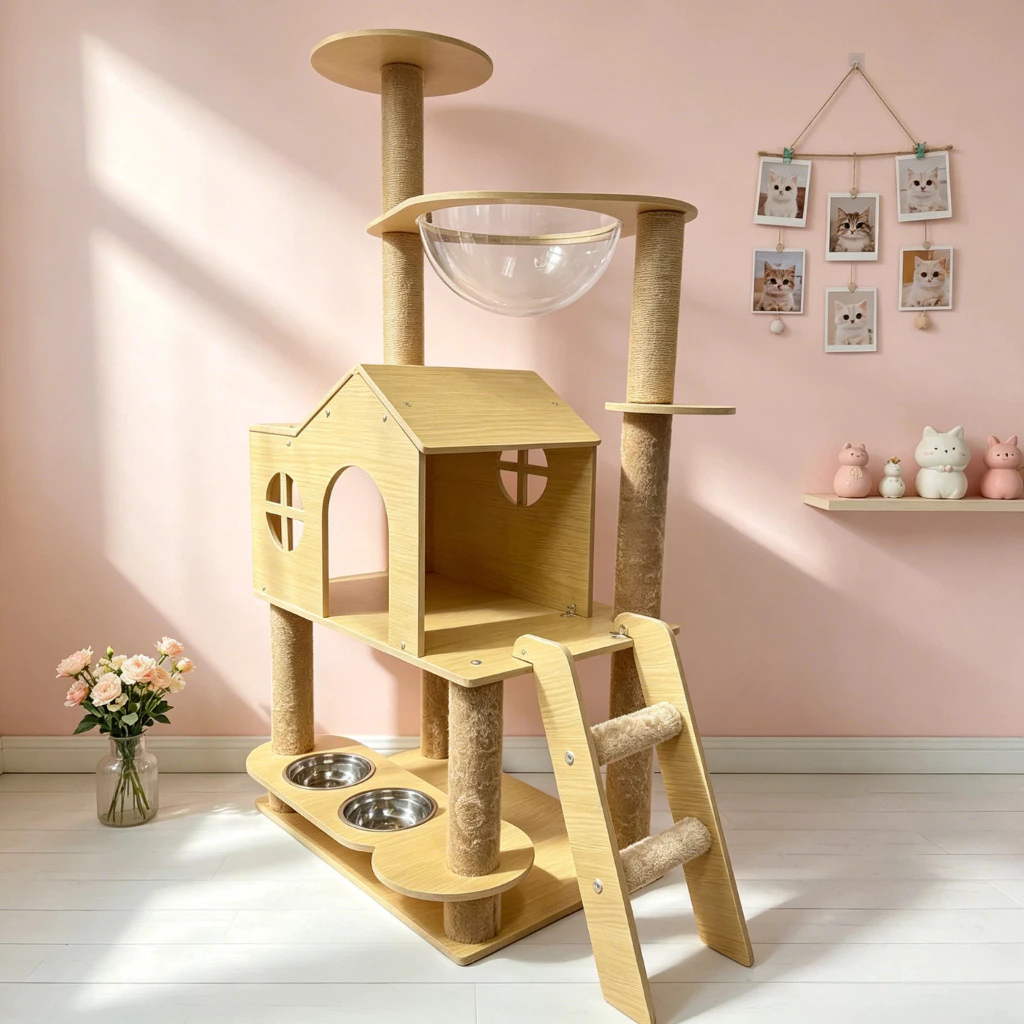 Coco.Petสินค้าพร้อมส่ง คอนโดแมว คอนโดแมวสุดน่ารัก มีหลายขนาดให้เลือก คอนโดไม้ ที่เล่นน้องแมว บ้านแมว ช่วยให้แมวผ่อนคลาย thumbnail 5