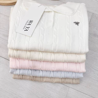 WA YA เสื้อไหมพรมคอปกโปโล