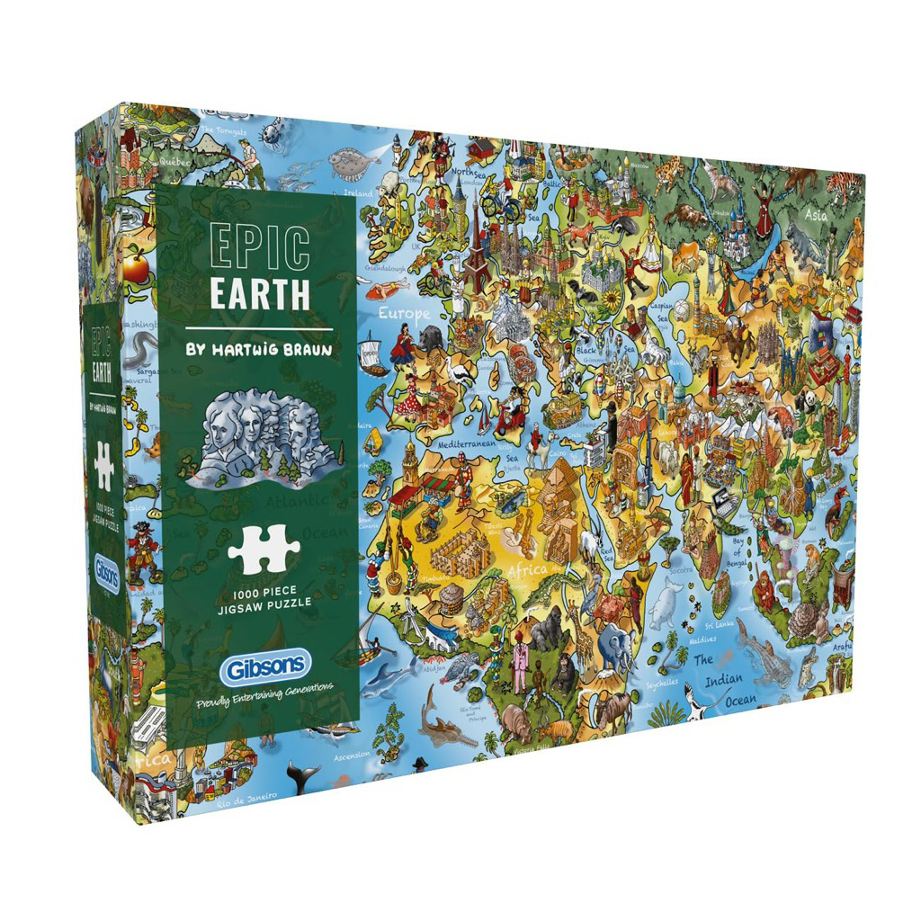 พร้อมส่ง-จิ๊กซอว์ Epic Earth World map แบรนด์ Gibsons jigsaw puzzle 1000 ชิ้น