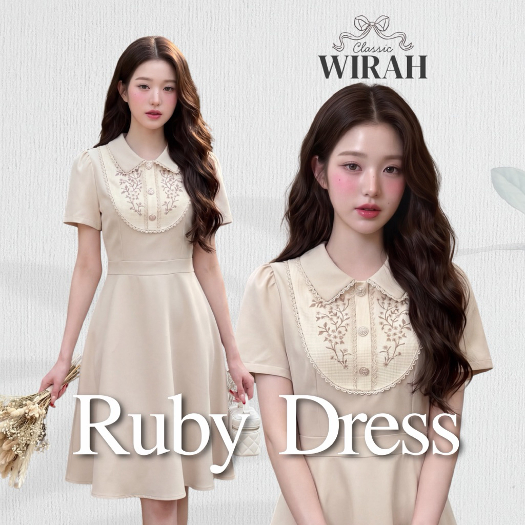 DW408 Ruby  Dress ชุดเดรสนิยามใหม่ของความคลาสสิกที่ผสมผสานความหวานและความเป็นทางการได้อย่างลงตัว