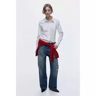 H&M(เอชแอนด์เอ็ม) เสื้อเชิ้ตผ้าคอตตอนผสม Women Cotton-blend shirt 0932278_4