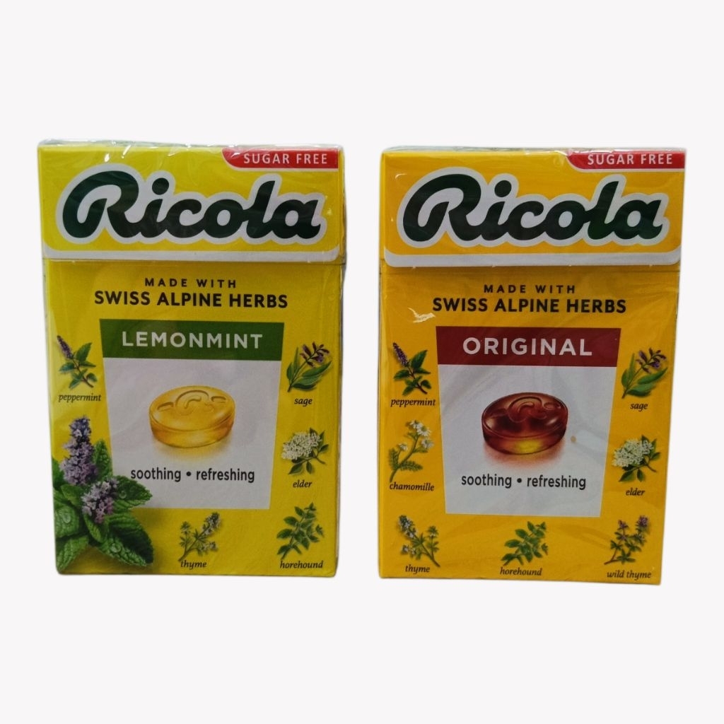 Ricola Herb Sugar Free Lozenges ลูกอมสมุนไพรปราศจากน้ำตาลผลิตและนำเข้าจากประเทศสวิตเซอร์แลนด์
