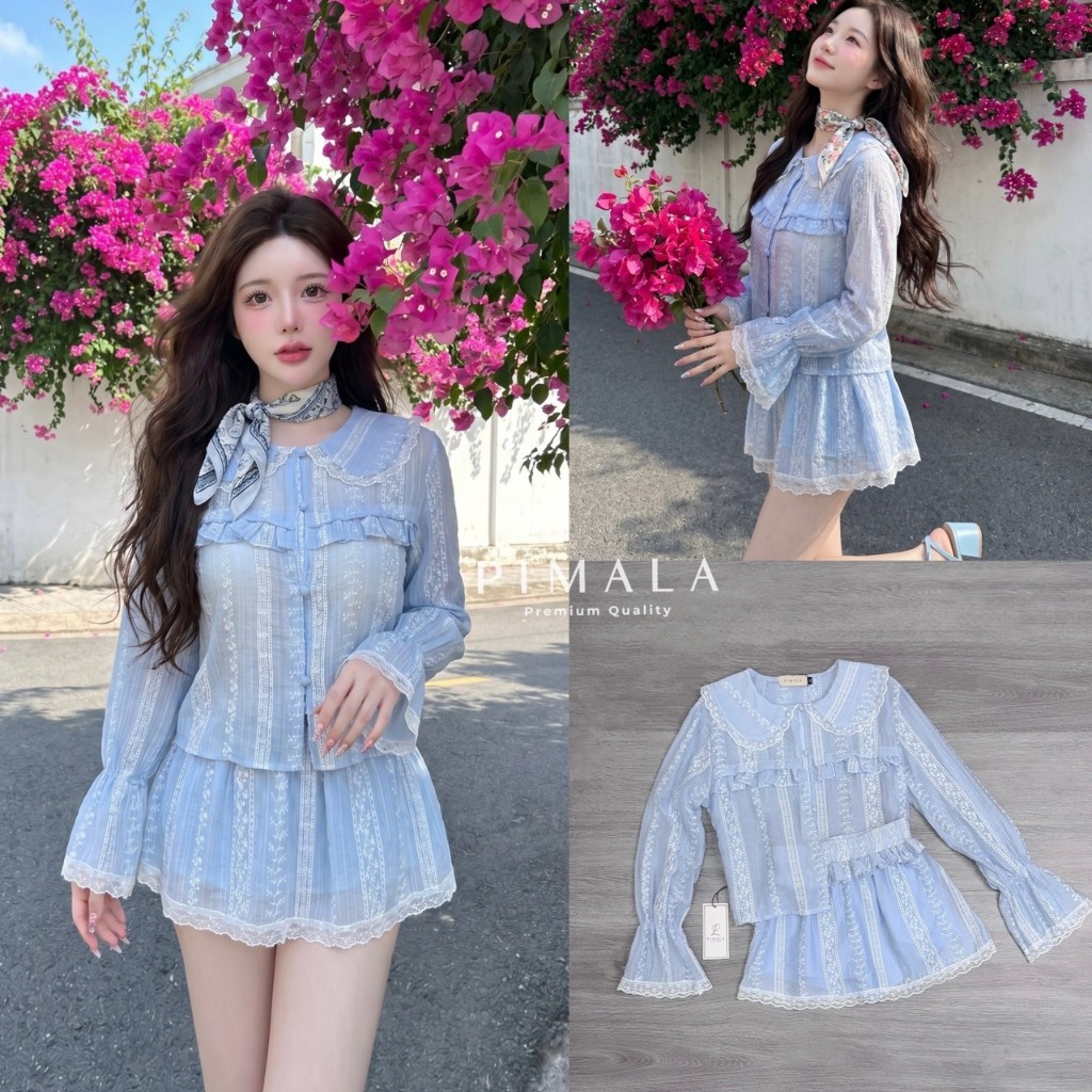 Pimala เสื้อเชิ้ต+มาคู่กับกระโปรง