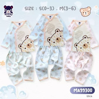 Mami Baby ชุดเด็ก 0-6 เดือน รุ่นกระดุมสแน็ปหน้า (1 ตัว) แขนยาว+ขายาว ผ้าคอตตอน ใส่สบาย | BabyTrend