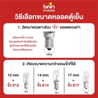 [ยกกล่อง50ดวง] ZeaZon หลอดไฟตู้เย็น 220-240V 15W ขั้ว E12 / E14 / E17 หลอดสำหรับตู้เย็น