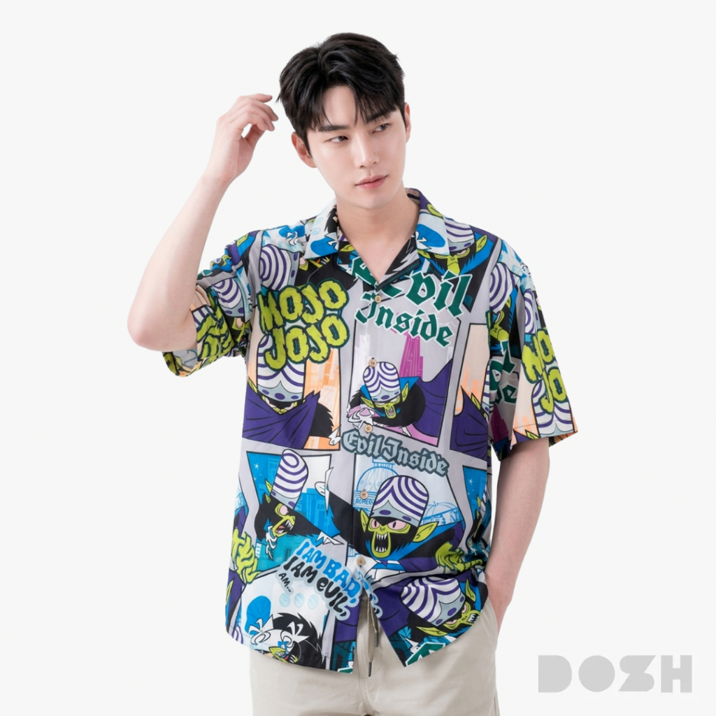 DOSH MEN'S HAWAII BATMAN เสื้อเชิ้ตฮาวาย DBMS5000-BL (S-XL)