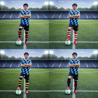 ถุงเท้าฟุตบอลลายทาง STRIPED SOCKS ยาวคลุมเข่า ถุงเท้าฟุตซอล ผ้ายืด ใส่สบาย มีหลายสี