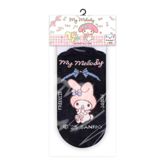 (ขอบิลเบิกรร.ทักแชท)ถุงเท้าลายลิขสิทธิ์ Happi by Carson ลาย Mymelody(3D)ข้อสั้นพื้นสีไม่มีกันลื่น