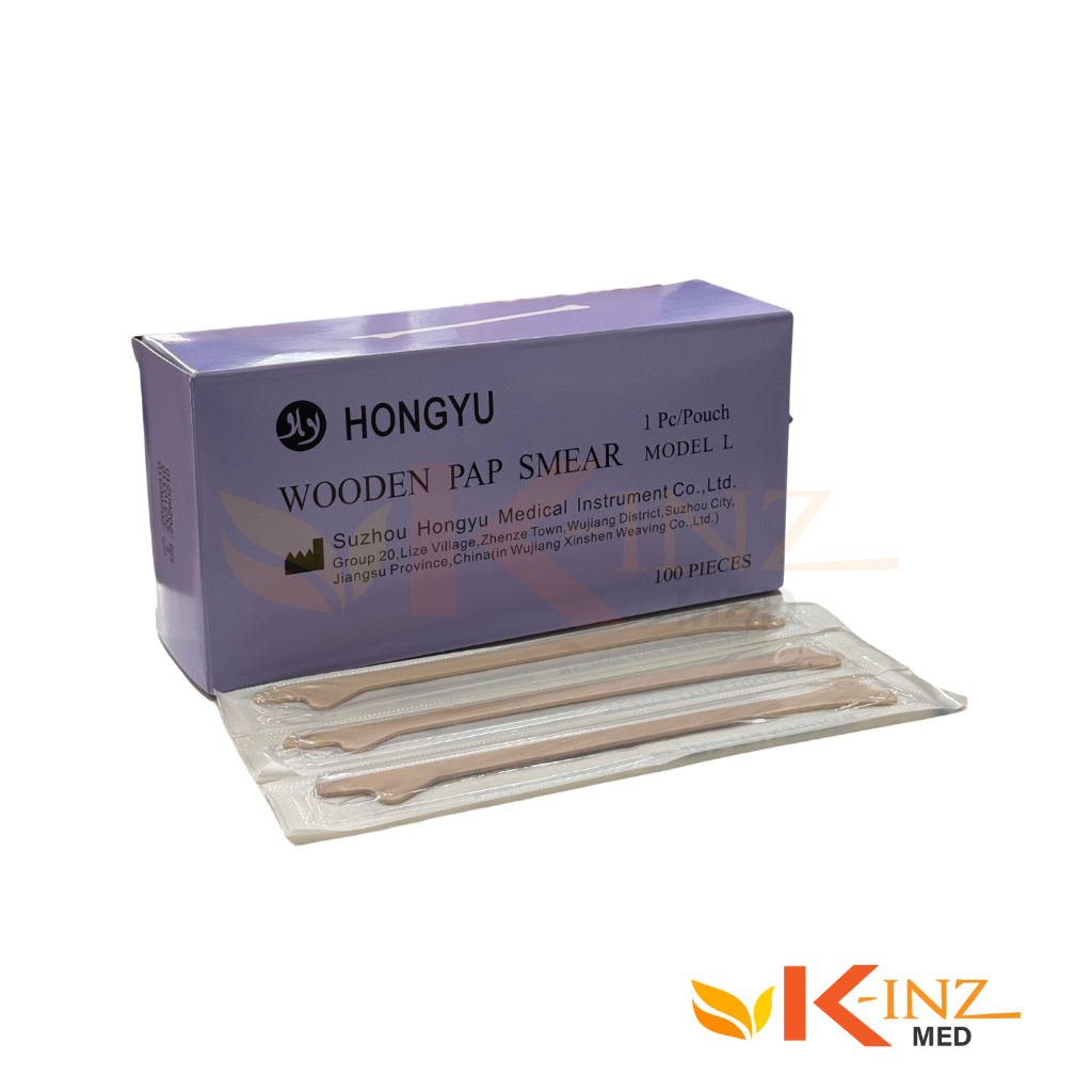 ไม้แปปสเมียร์ชนิดสเตอร์ไรด์ WOODEN PAP SMEAR ยี่ห้อ HONGYU (1 กล่อง/100 ชิ้น)