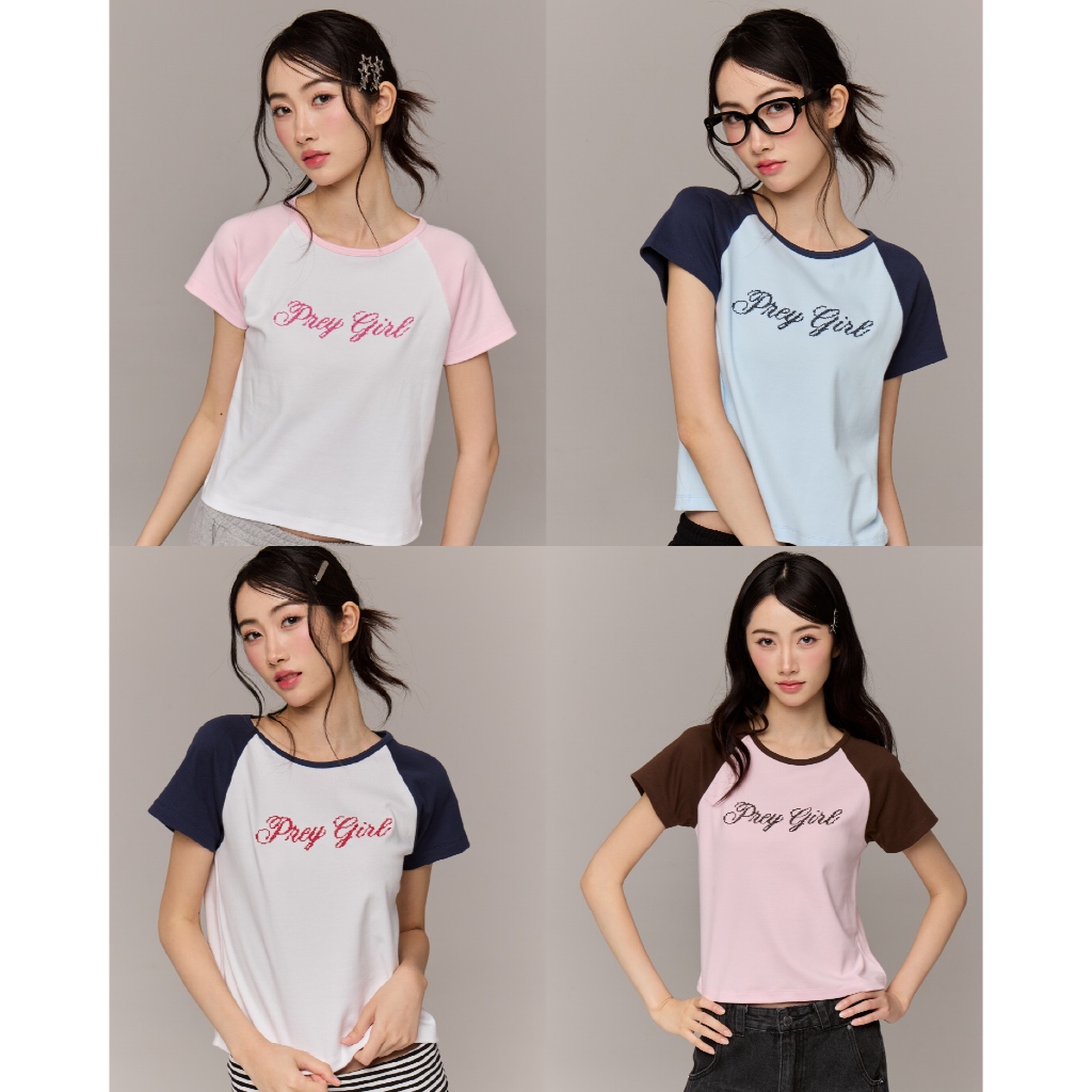 prey เสื้อยืด raglan logo tee