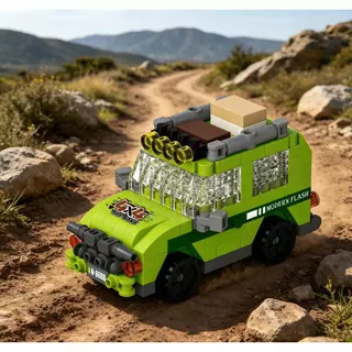 SR NEW ของเล่นตัวต่อนาโน3 มิติตัวต่อรถแคมป์ Camper Vanสไตล์มินิมอลของเล่น DIYของเล่นเสริมการเรียนรู้