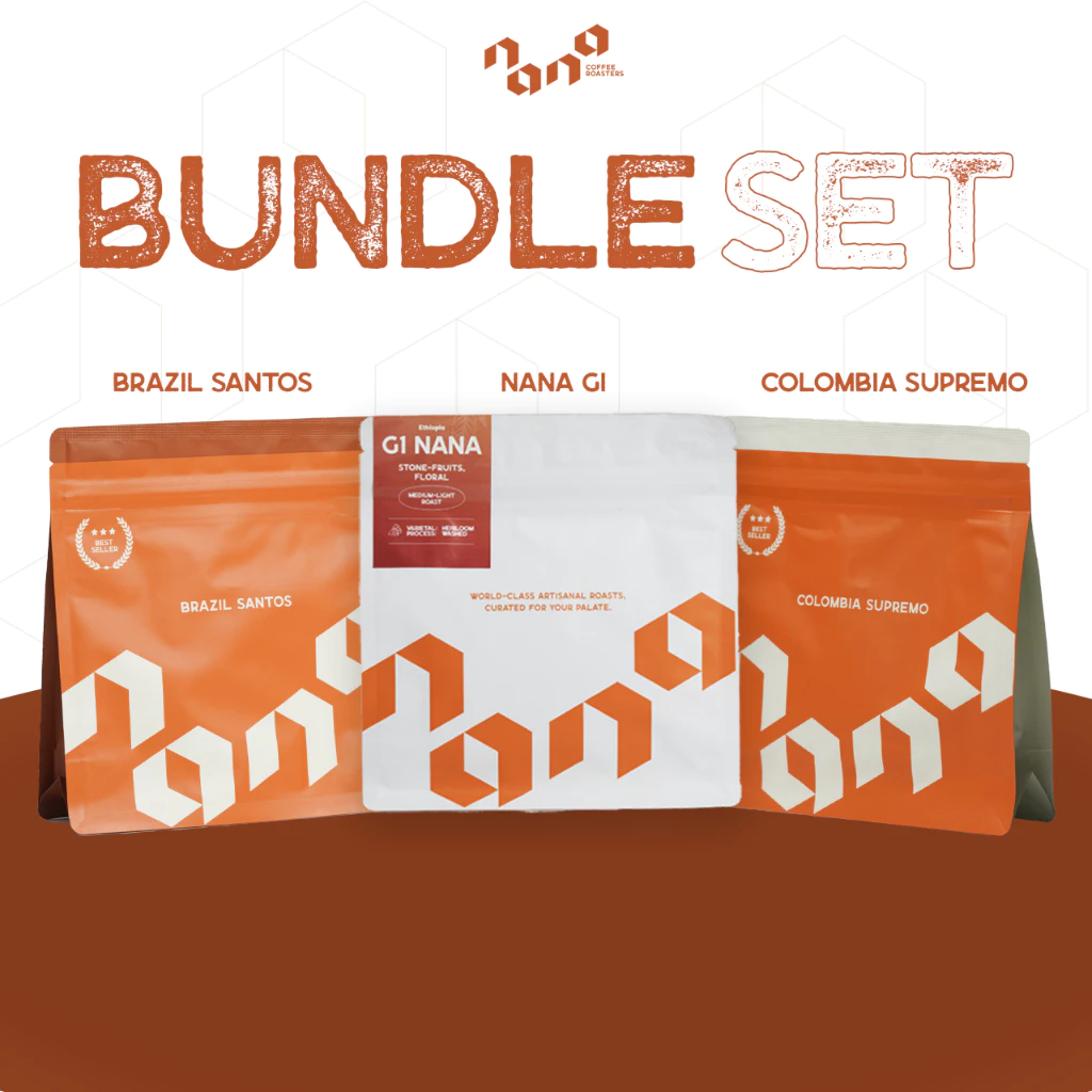 เมล็ดกาแฟเซ็ตสุดคุ้ม คั่วกลาง คั่วเข้ม Bundle Set (Colombia Supremo, Brazil Santos, Nana G1) - Nana Coffee Roasters