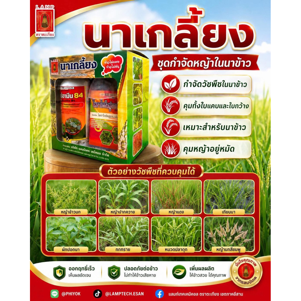 นาเกลี้ยง ยาคุณภาพเหมาะสำหรับนาข้าว