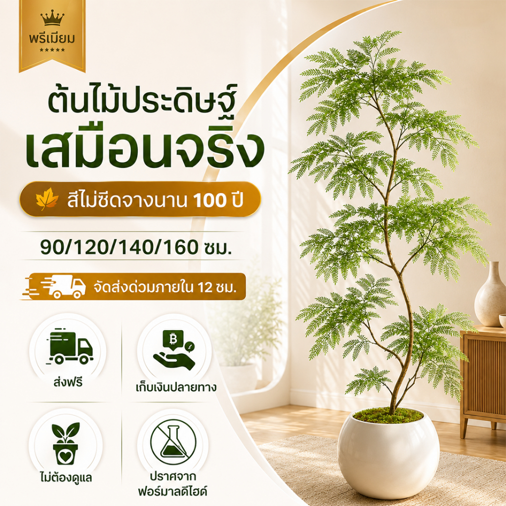 🌿ต้นไม้เทียม🌿【0ฟอร์มาลดีไฮด์】ต้นไม้ปลอมใหญ่ สีสดใส ต้นไม้เทียม ไม่ต้องการดูแล