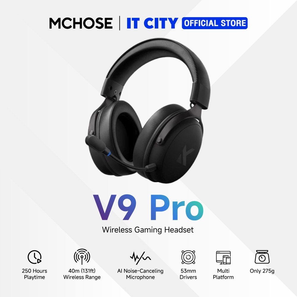 MCHOSE GAMING HEADSET WIRELESS V9 PRO STEEL BACK (GMH-000902)