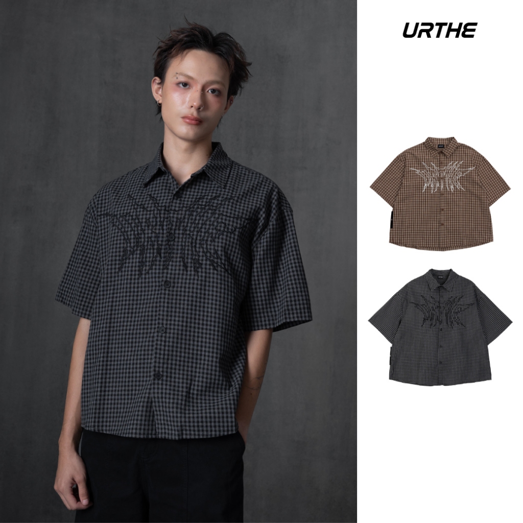 URTHE - เสื้อเชิ้ต เเขนสั้น รุ่น SOCIAL ORGANISM SHIRT