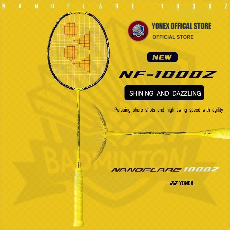 YONEX NANOFLARE 1000Z 88D / S ราเก็ตแบดมินตันที่ 3 เต็มคาร์บอนเดี่ยว 26-30Lbs ราเก็ตแบดมินตันโจมตีคว