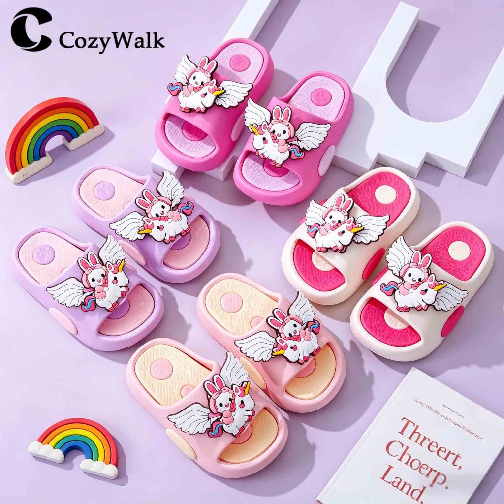 CozyWalk รองเท้าแตะเด็ก รองเท้าแตะลายการ์ตูนเด็กผู้หญิง การ์ตูนน่ารักดีไซน์หวาน สวมใส่สบาย กันลื่น น้ำหนักเบา