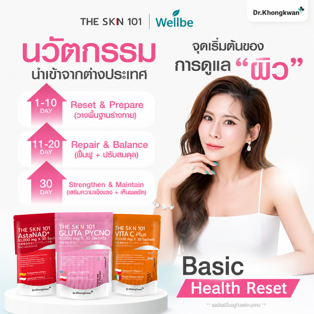 รวม SET ผิว สุดจะออร่า ผลิตภัณฑ์เสริมอาหารเพิ่มออร่าผิว The skin แอสต้า+ไวต้าออร่า+กลูต้า 3ห่อ