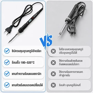 MAYILON หัวแร้งบัดกรี ชุดหัวแร้ง ปรับอุณหภูมิได้ 180-520℃ หัวแร้งไฟฟ้า หน้าจอ LCD เครื่องเชื่อม ทําความร้อนเร็ว 80W