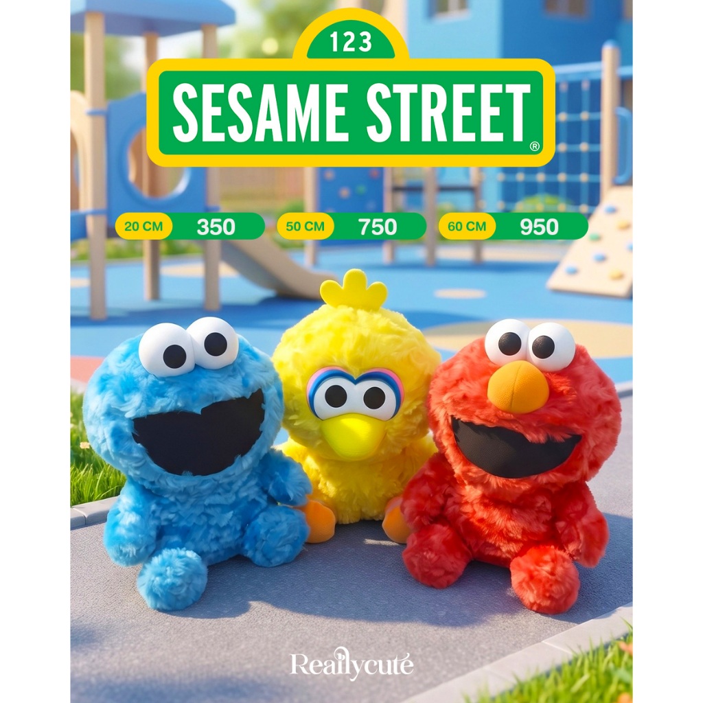 [ลิขสิทธิ์แท้] ตุ๊กตา Sesame Street (Elmo / Cookie Monster / Big Bird) ผ้านุ่มพรีเมียม หลายขนาด 20-60cm ของขวัญยอดฮิต