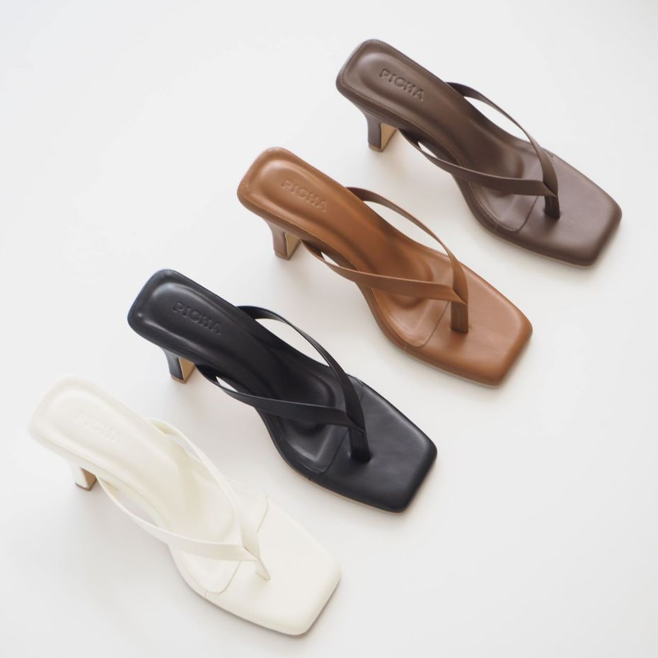 เชอร์รี่ ส้นสูง 2 นิ้ว pinterest สายฝอ หนังนิ่ม สูงบาลานซ์ ส้นสูงแบบหนีบ PICHA SHOES