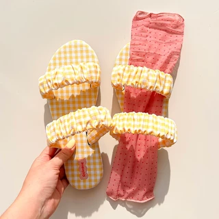 [รุ่นใหม่] Rohmie - Puffy Slipper รองเท้าสายย่นคาดคุณภาพดี น้ำหนักเบาและใส่สบายมาก ซักได้ โดนน้ำได้ ผลิตโดยคนไทยทุกคู่
