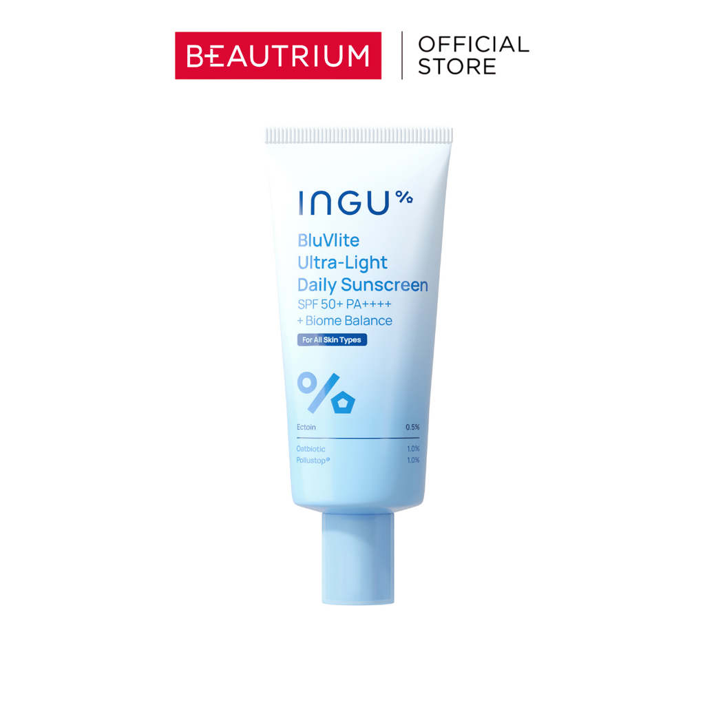 INGU BluVlite Ultra-Light Daily Sunscreen + Biome Balance SPF50+ PA++++ กันแดด 50g