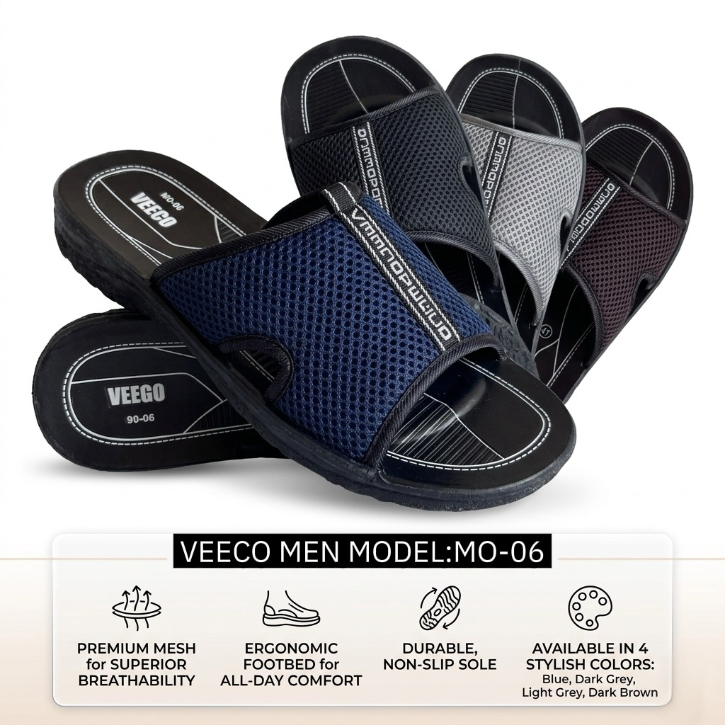 รองเท้าแบบสวม ผ้าตาข่าย VEECO🔸MO-06🔸พื้นพีวีซค ใส่สบายไม่เจ็บเท้า